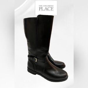 Place Classic Black Leather Heeled Boots